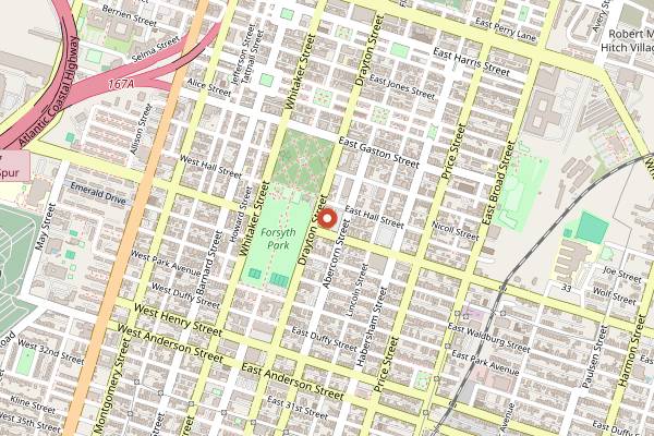 Map showing Saint Bibiana in Savannah