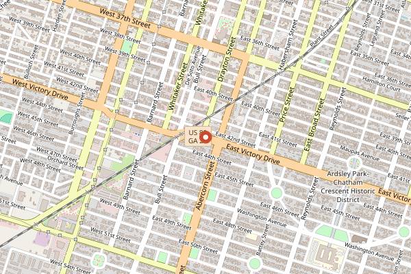 Map showing Ardsley Station in Savannah