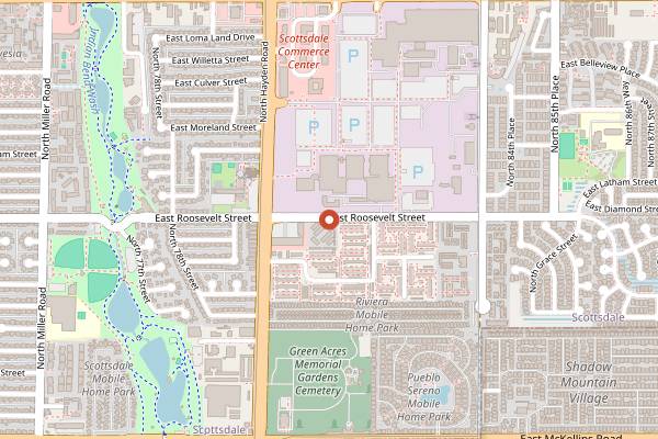 Map showing Chacónne Patisserie in Scottsdale