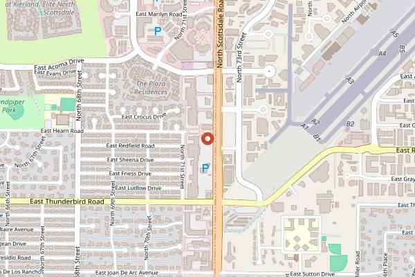 Map showing Squarz Bakery & Cafe in Scottsdale