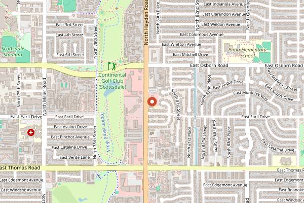 Map showing The Local Donut in Scottsdale