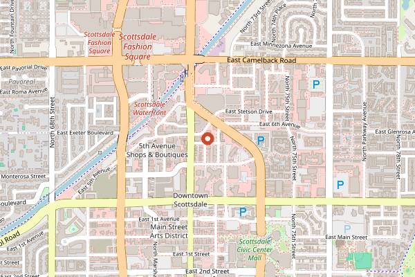 Map showing Giligin's Bar and Shrimp Hut in Scottsdale
