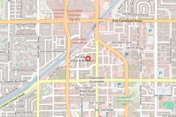 Map showing Rockbar in Scottsdale