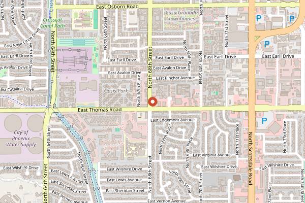 Map showing TT Roadhouse in Scottsdale