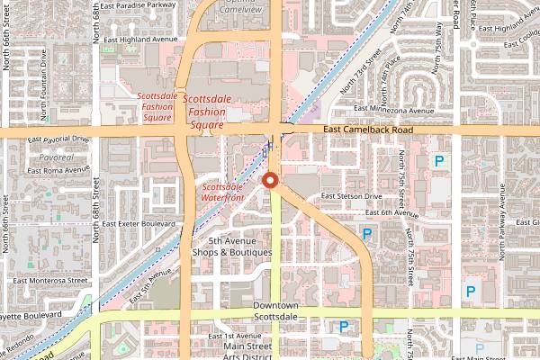 Map showing Breakfast Club in Scottsdale