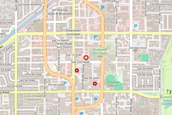 Map showing The Mission Old Town in Scottsdale