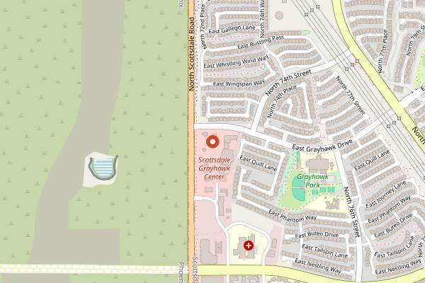 Map showing Curate Cafe in Scottsdale