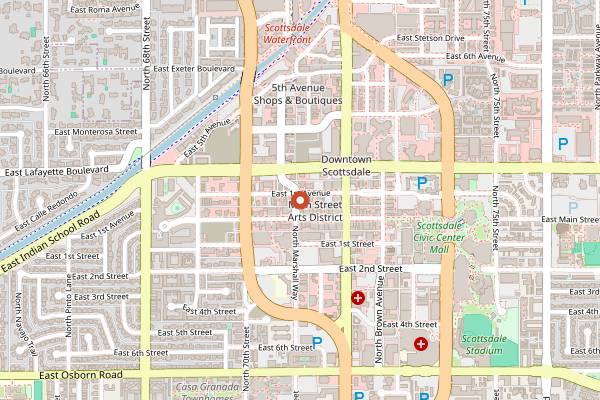 Map showing Fourtillfour Cafe in Scottsdale