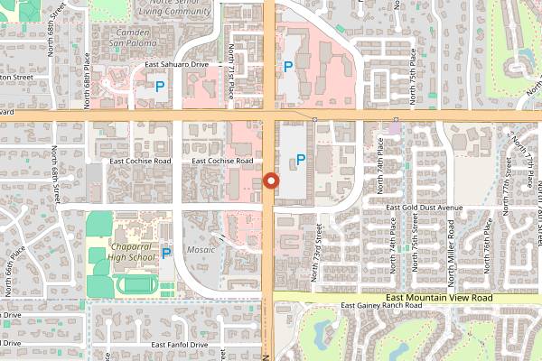 Map showing Tamosan Coffee Lounge in Scottsdale