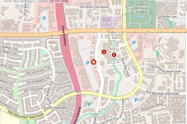 Map showing Canton Dragon Asian Grill & Bar in Scottsdale