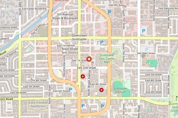 Map showing Yellow Spruce Roasters in Scottsdale
