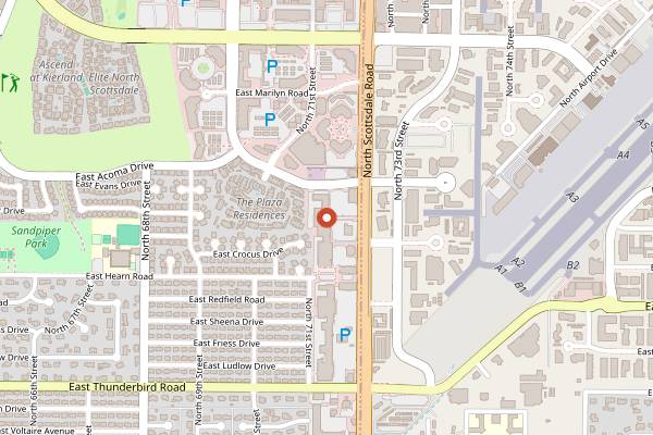 Map showing Hush Public House in Scottsdale