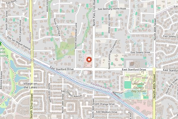 Map showing Lon's at the Hermosa Inn in Scottsdale
