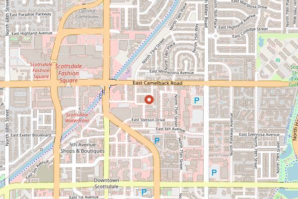 Map showing Mother Tucker's Tavern in Scottsdale