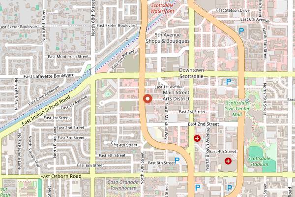 Map showing The Beverly on Main in Scottsdale