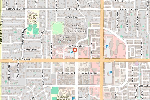 Map showing Ajo Al's Agua Caliente Plaza in Scottsdale