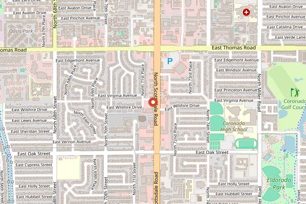 Map showing Los Sombreros in Scottsdale