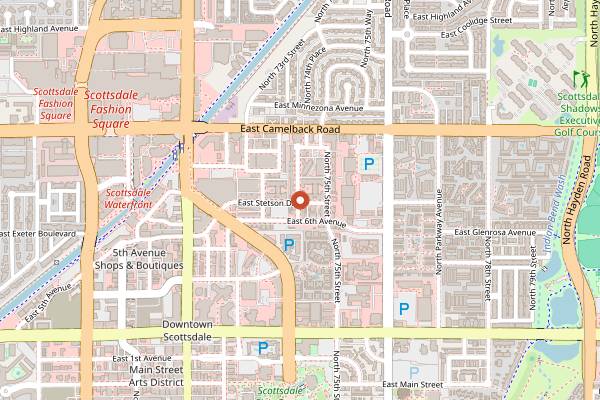 Map showing Pistoleros Parrilla in Scottsdale