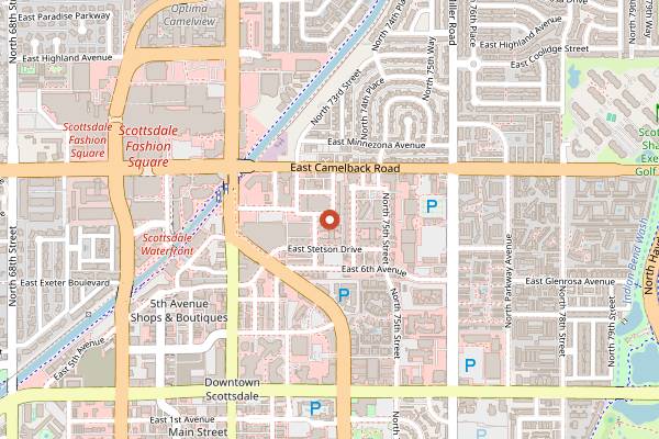 Map showing Mesquite Fresh Street Mex in Scottsdale