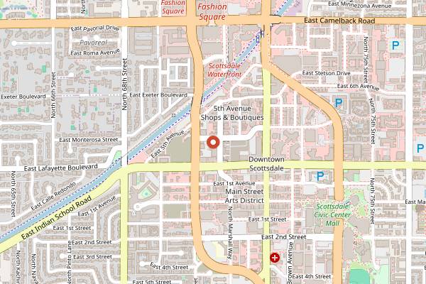 Map showing Los Milics Scottsdale Tasting Room & Mozzarella Bar in Scottsdale
