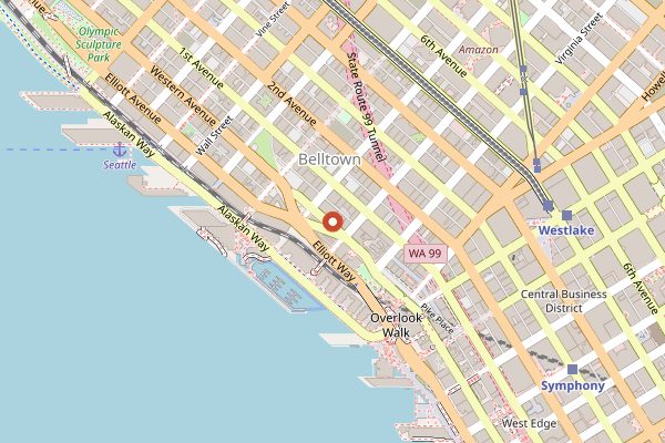 Map showing Cloudburst Brewing in Seattle