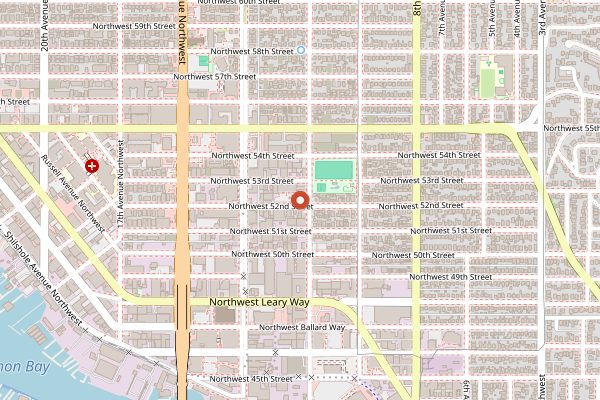 Map showing Stoup Brewing Ballard in Seattle