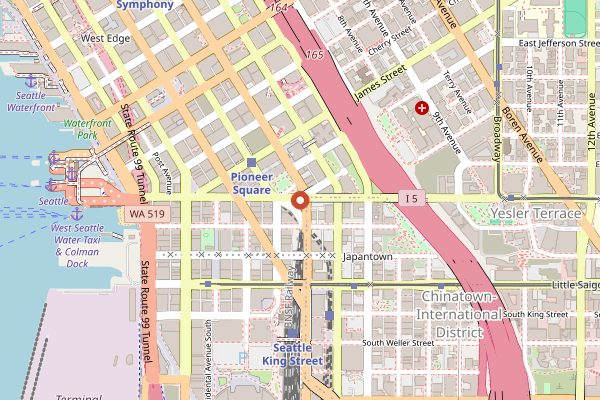 Map showing Ivar's Acres of Clams in Seattle