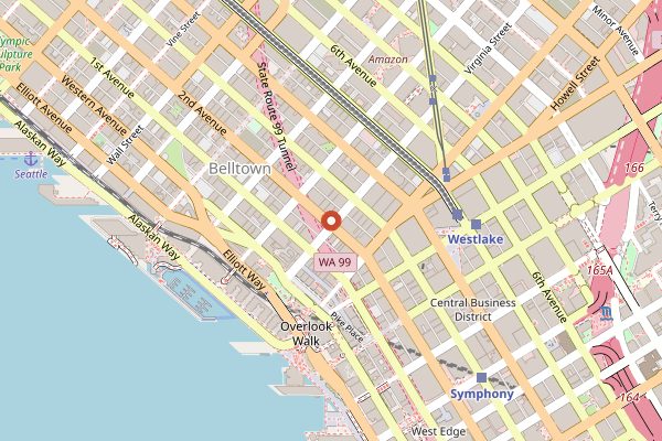 Map showing Shaker + Spear in Seattle