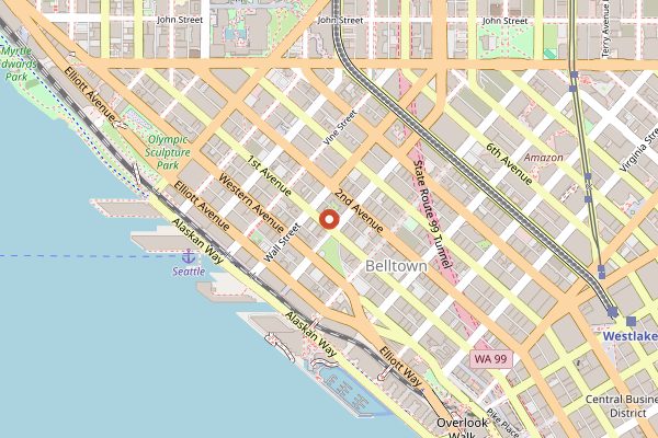 Map showing Macrina Bakery baking classes in Seattle