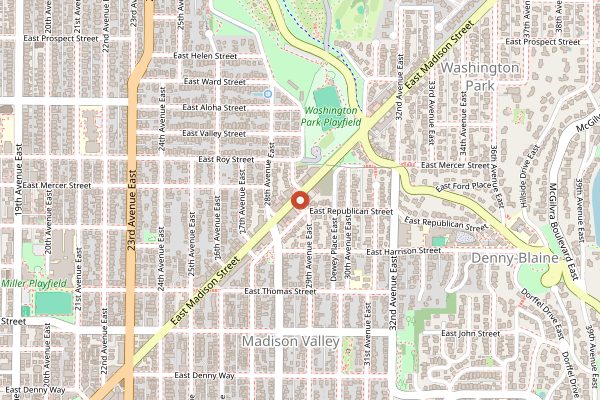 Map showing Cafe Flora in Seattle