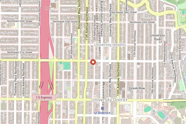 Map showing Chaco Canyon Organic Cafe in Seattle