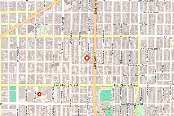 Map showing Capitol Hill Block Party in Seattle