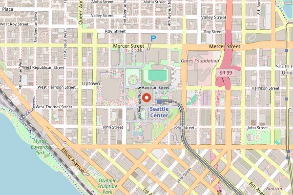 Map showing Seattle Christmas Market in Seattle