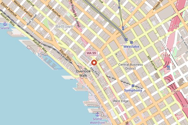 Map showing Sushi Kashiba in Seattle