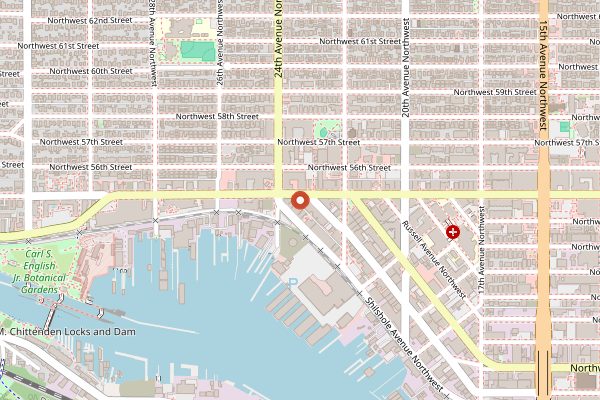 Map showing Hazlewood in Seattle