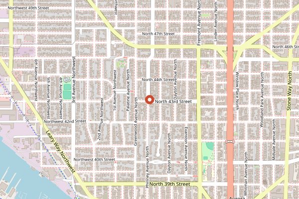 Map showing Lighthouse Roasters in Seattle