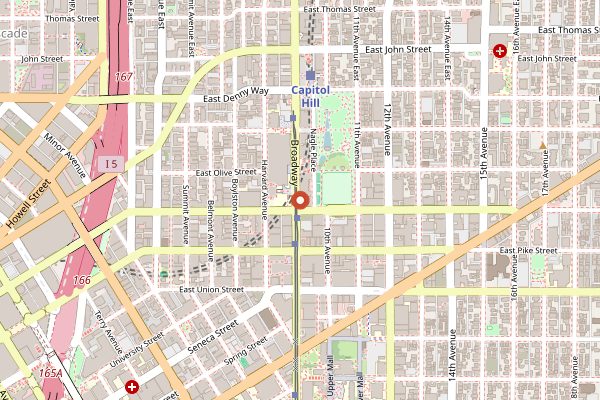 Map showing Capitol Hill Farmers Market in Seattle