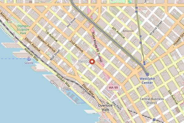 Map showing Bathtub Gin & Co in Seattle