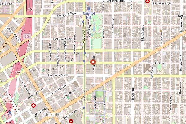 Map showing The Comet Tavern in Seattle