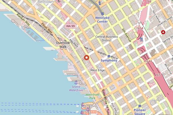 Map showing Goldfinch Tavern Rooftop in Seattle
