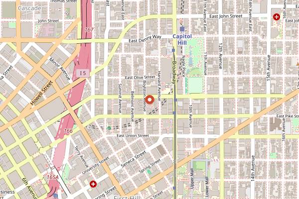 Map showing Linda's Tavern in Seattle