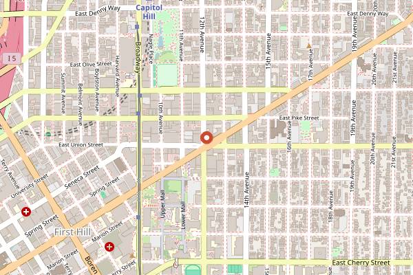 Map showing Needle & Thread in Seattle