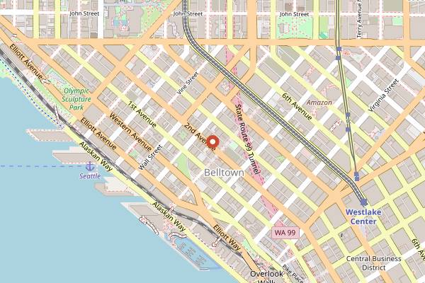 Map showing Shorty's in Seattle