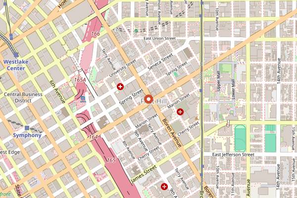 Map showing The Hideout in Seattle