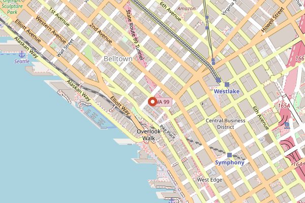 Map showing Le Pichet in Seattle