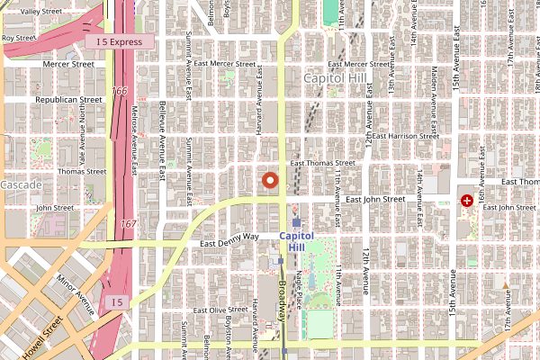Map showing Tacos Chukis Capitol Hill in Seattle
