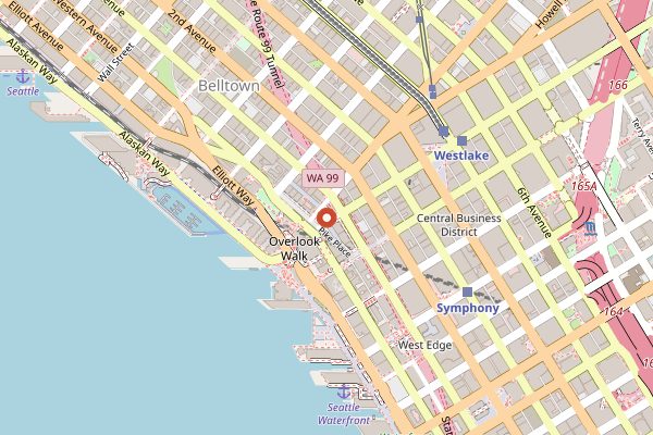 Map showing Cafe Campagne wine list in Seattle