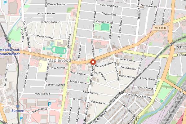 Map showing Strange Donuts in St. Louis