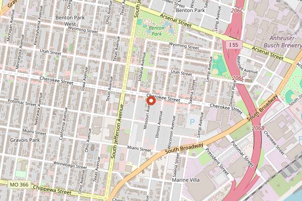 Map showing Whisk: A Sustainable Bakeshop in St. Louis