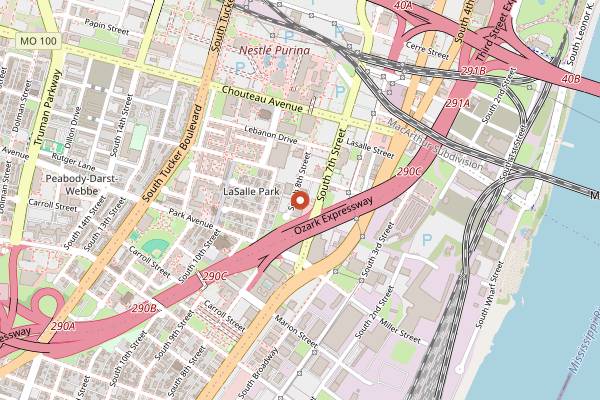 Map showing 4 Hands Brewing Taproom in St. Louis